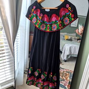 Mexican embroidered off the shoulder dress